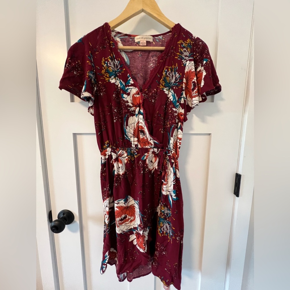 Band of Gypsies Floral Wrap Dress